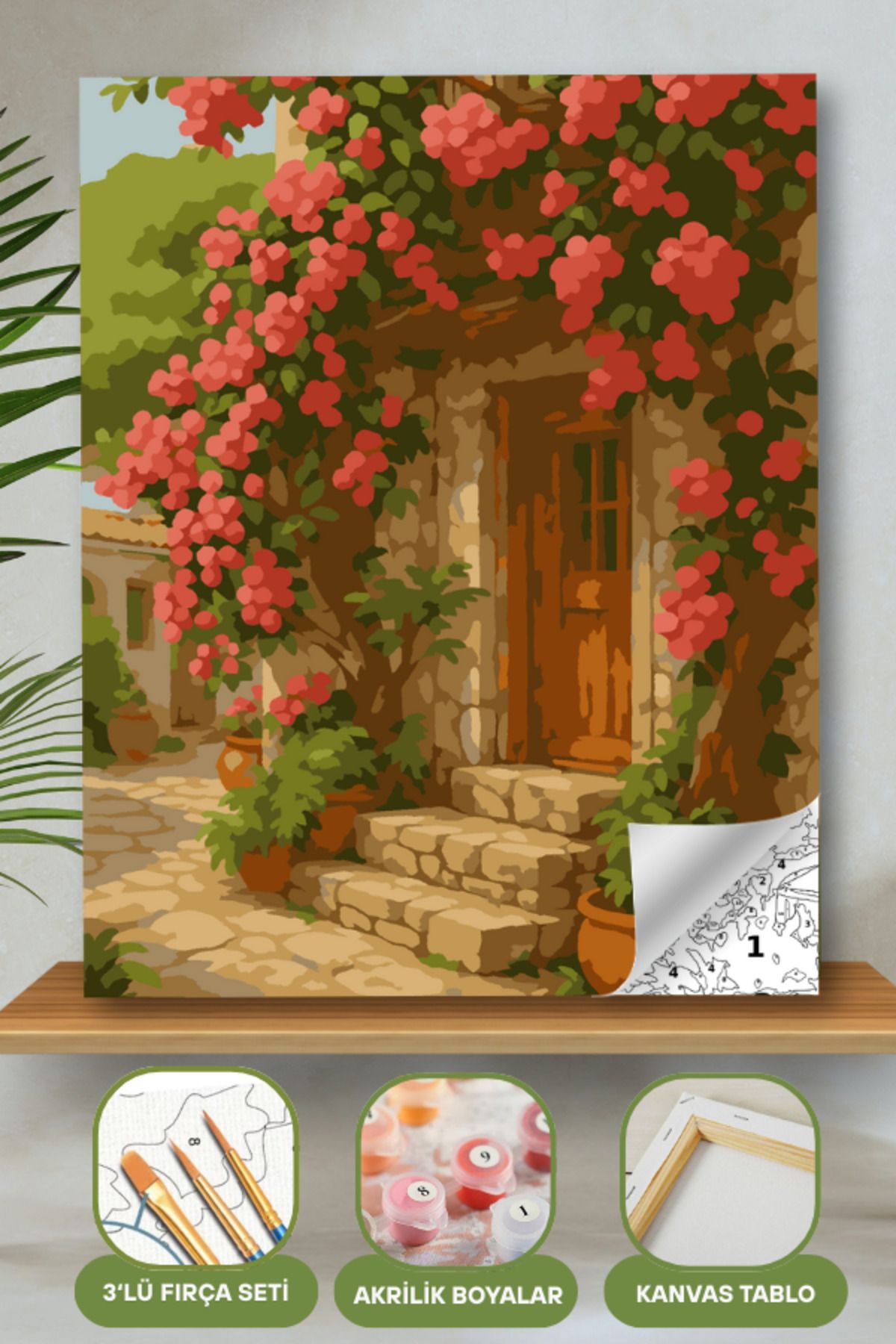 Sayılarla Boyama Ahşap Çerçeveli Kasnaklı Tuval Seti Fırça Boya Dahil Çıtalı 40x50 Cm 40X50 sayılarla boyama seti ürün görseli