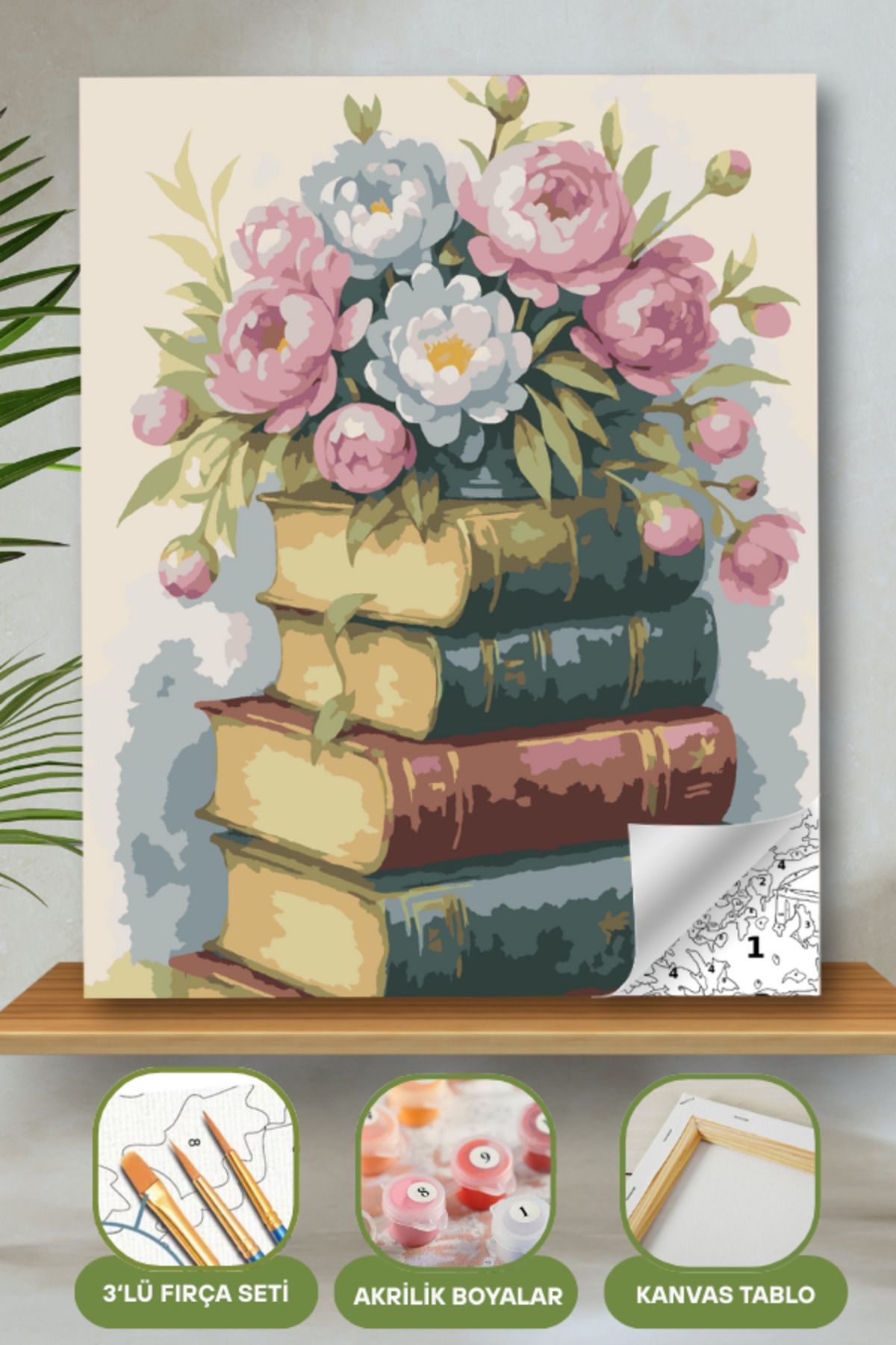 Sayılarla Boyama Ahşap Çerçeveli Kasnaklı Tuval Seti Fırça Boya Dahil Çıtalı 40x50 Cm 40X50 sayılarla boyama seti ürün görseli