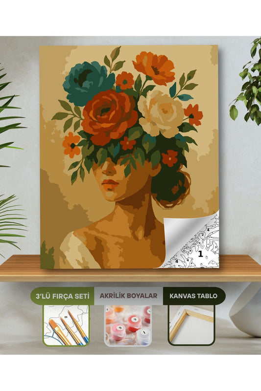 Sayılarla Boyama Seti 40x50 Cm (Çıtalı) Fırça Boya Dahil Numaralı Tuval-Minimalist Boyama 40X50 sayılarla boyama seti ürün görseli