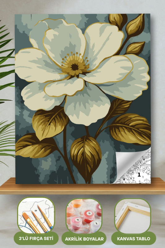 Sayılarla Boyama Ahşap Çerçeveli Kasnaklı Tuval Seti Fırça Boya Dahil Çıtalı 40x50 Cm 40X50 sayılarla boyama seti ürün görseli