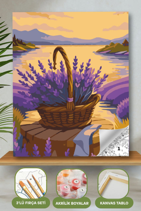 Sayılarla Boyama Ahşap Çerçeveli Kasnaklı Tuval Seti Fırça Boya Dahil Çıtalı 40x50 Cm 40X50 sayılarla boyama seti ürün görseli