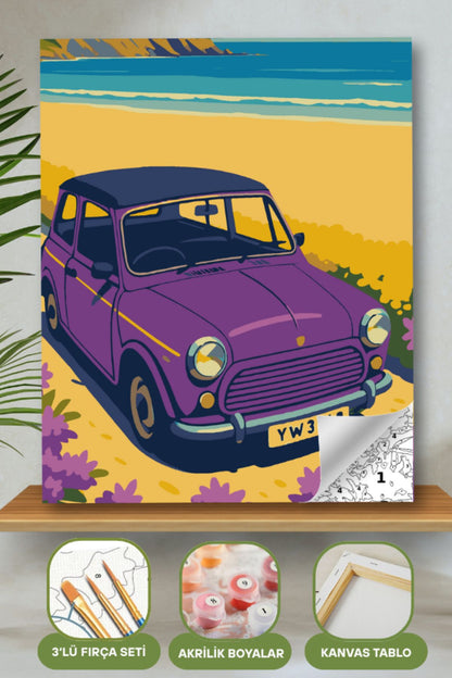 Sayılarla Boyama Ahşap Çerçeveli Kasnaklı Tuval Seti Fırça Boya Dahil Çıtalı 40x50 Cm 40X50 sayılarla boyama seti ürün görseli