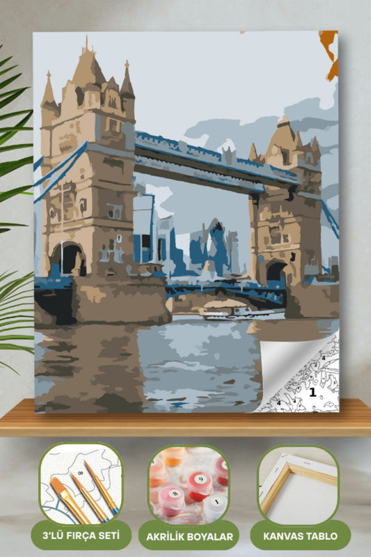 Sayılarla Boyama Ahşap Çerçeveli Kasnaklı Tuval Seti Fırça Boya Dahil Çıtalı 40x50 Cm 40X50 sayılarla boyama seti ürün görseli