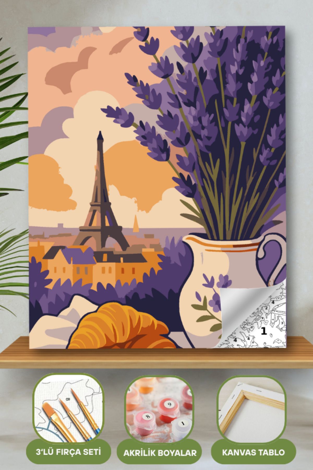 Sayılarla Boyama Ahşap Çerçeveli Kasnaklı Tuval Seti Fırça Boya Dahil Çıtalı 40x50 Cm 40X50 sayılarla boyama seti ürün görseli